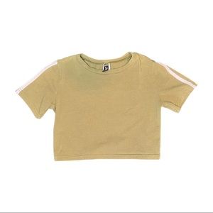 army green crop tee